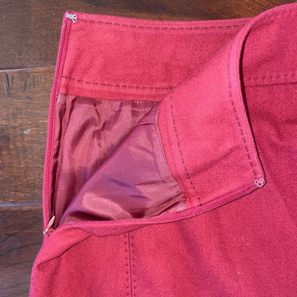 ANN TAYLOR Pencil Skirt Lined Side Zip Wool Blend Perfect For Holidays Size 4 - Picture 5 of 7